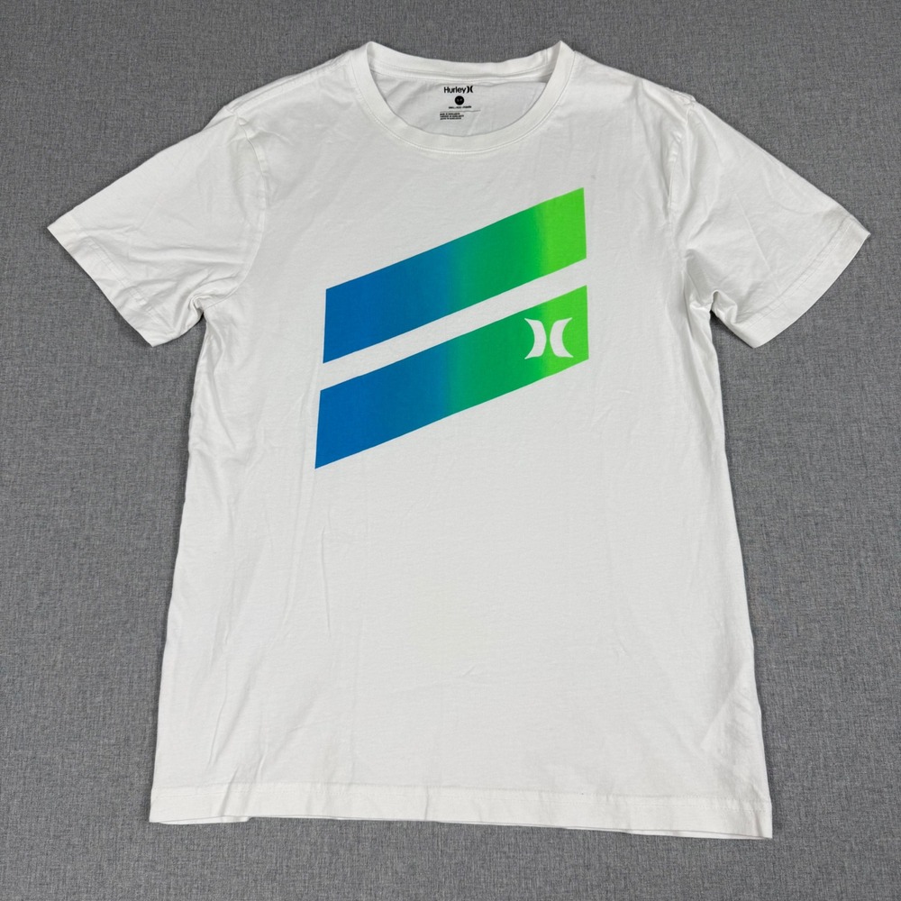 Hurley Mens White Graphic Logo T-Shirt Size Small Surf Skate HSP22VMT-03921